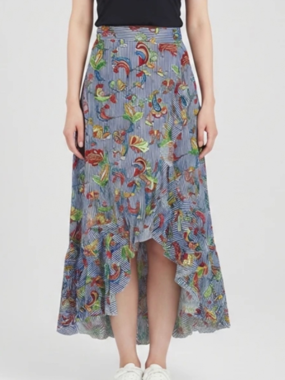 Me 2 Magic High Low Boho Paisley Print Midi Skirt Size Medium